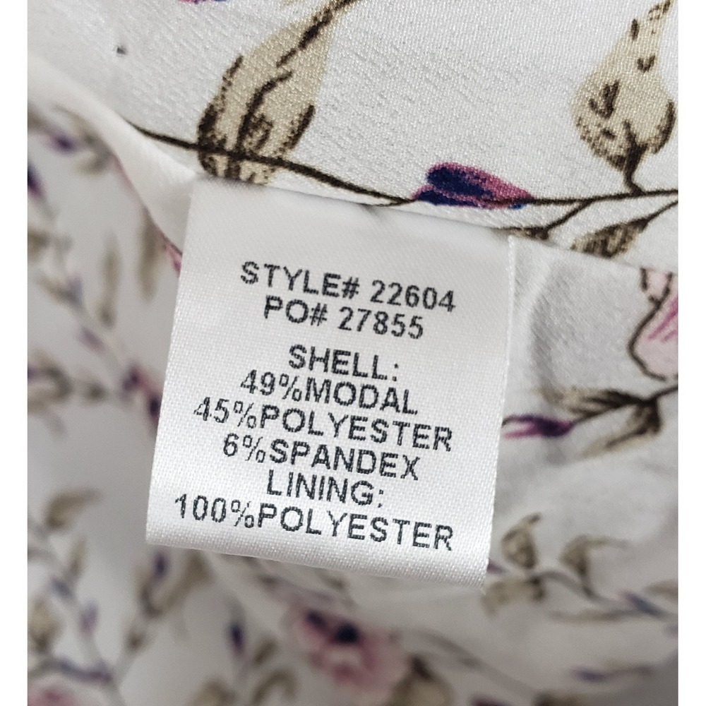 Skies Are Blue Floral Lined Blazer L Jacket Pale Gray Open Front Casual Spring - Picture 4 of 10